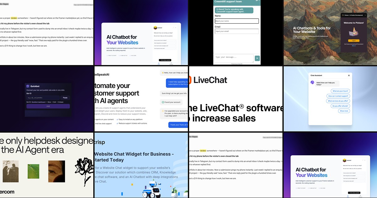 Cover for 10 Best Framer Live Chat and AI Chatbot Tools in 2026