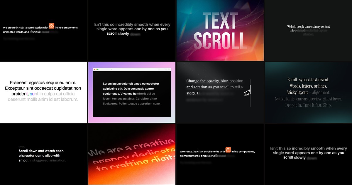 Cover for 10 Best Framer Scroll Text Reveal Components in 2026