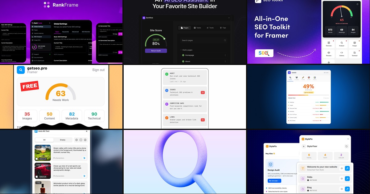 Cover for 9 Best Framer SEO Plugins and Tools in 2026