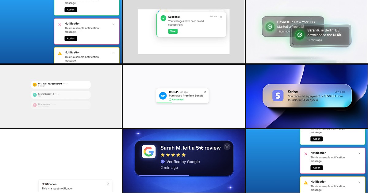 Cover for 8 Best Framer Toast Notification Components in 2026