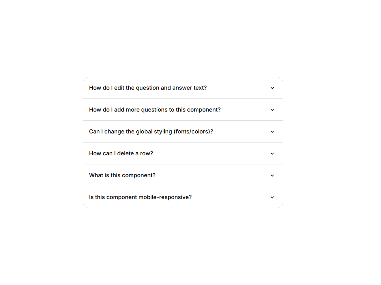 Basic FAQ Accordion preview