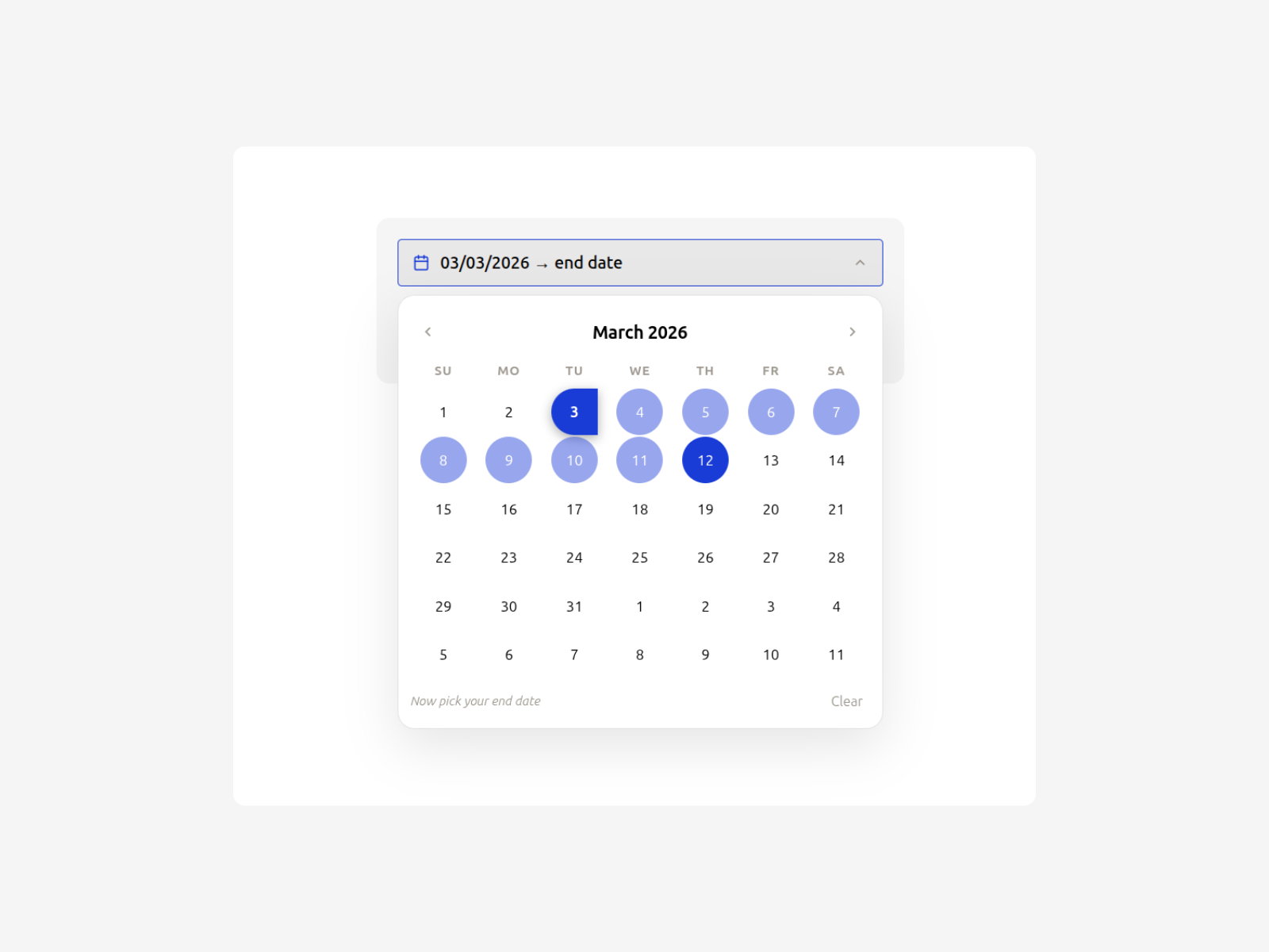Booking Date Picker preview