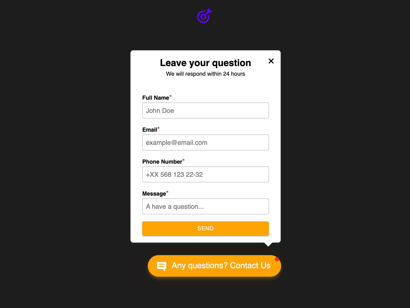 Contact Form preview