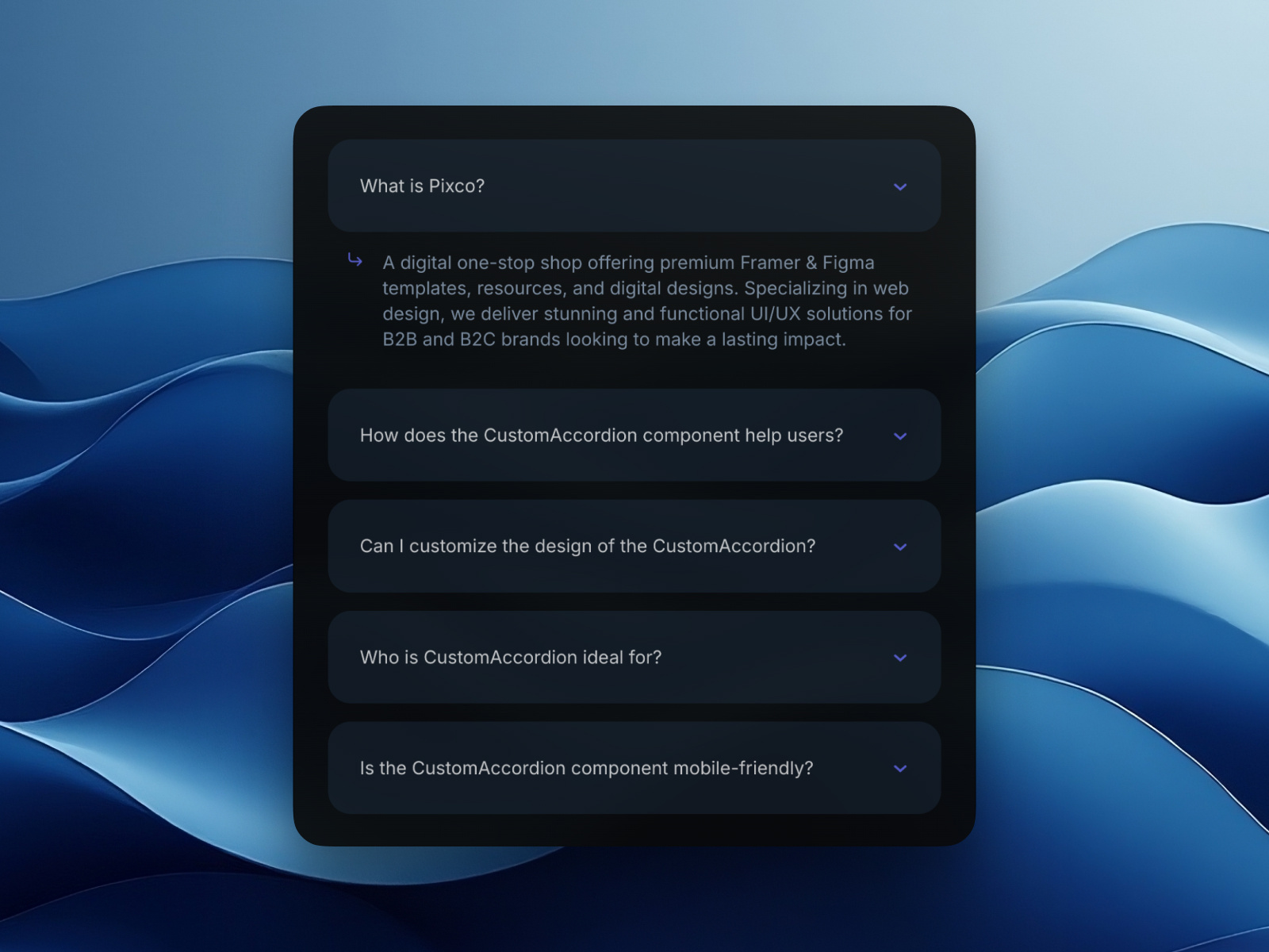 Custom FAQ Accordion preview