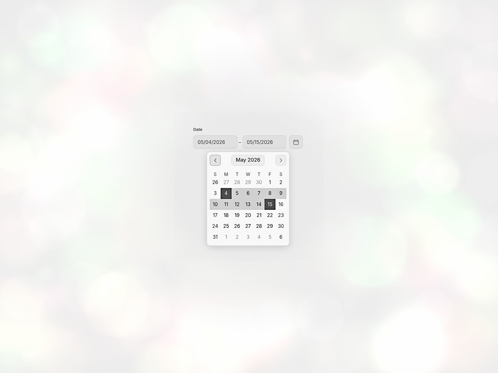 Date Picker Form preview