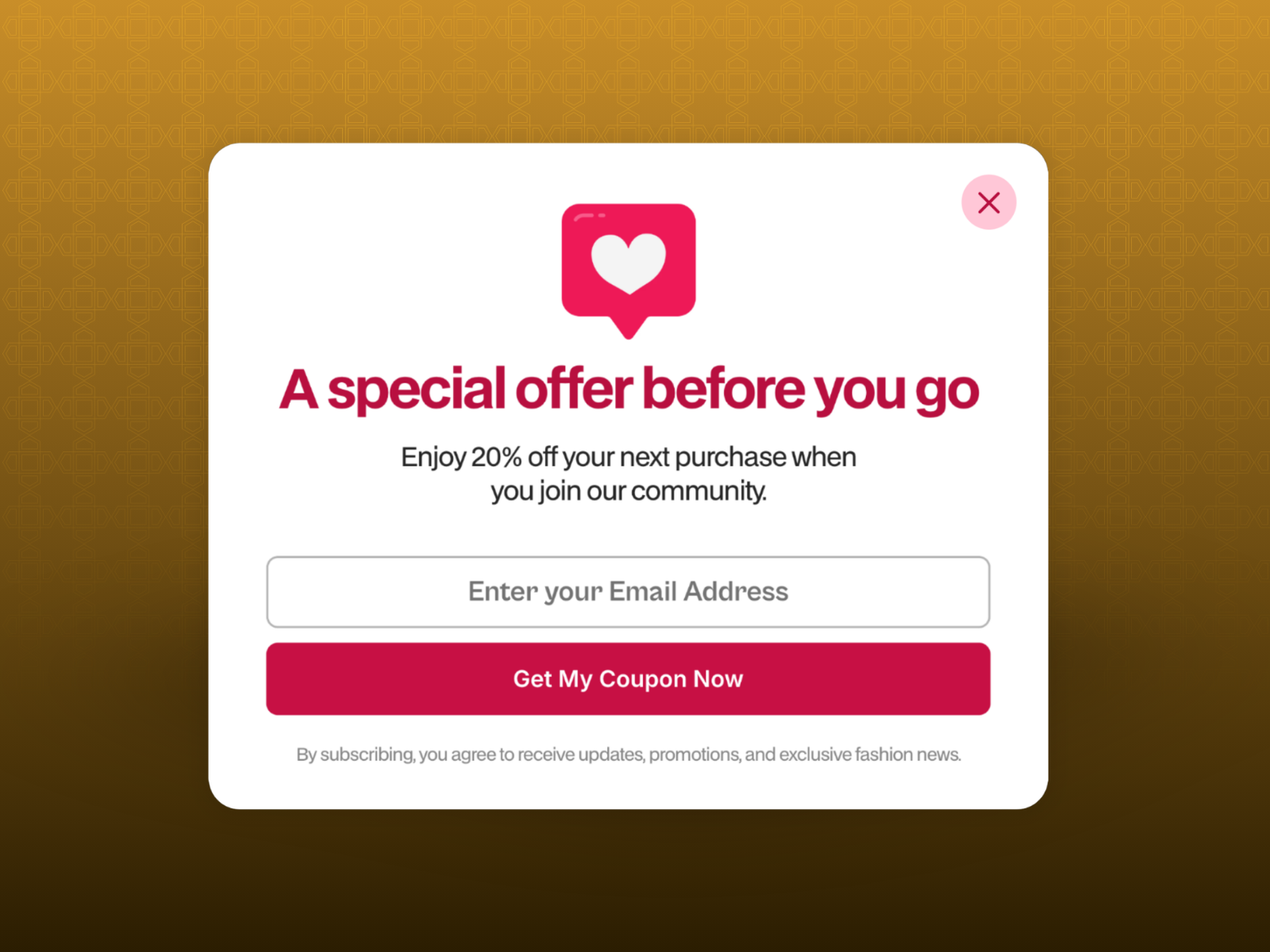 Exit Intent Popup preview