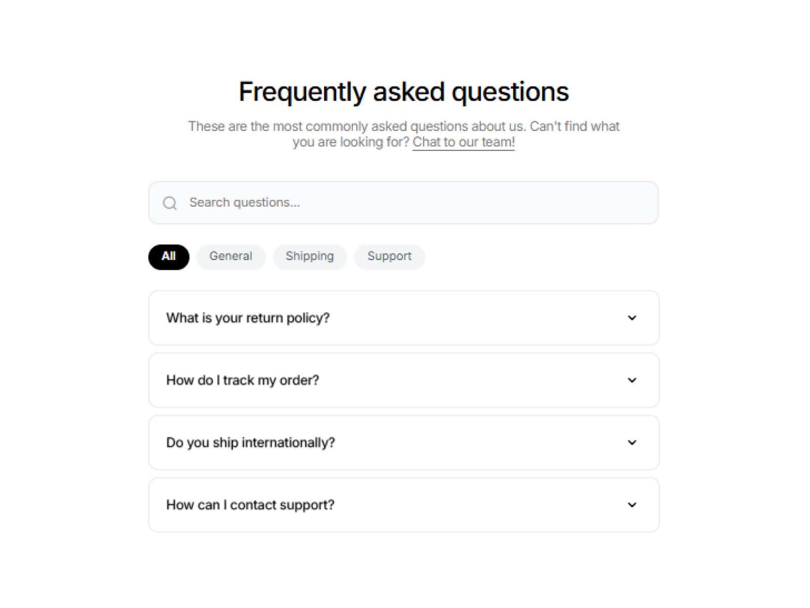 FAQ Accordion Search preview