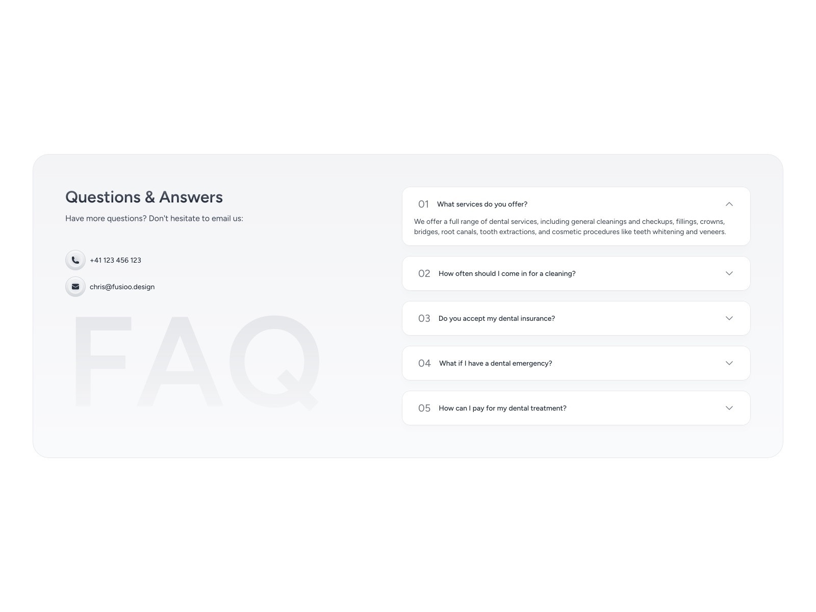 FAQ preview