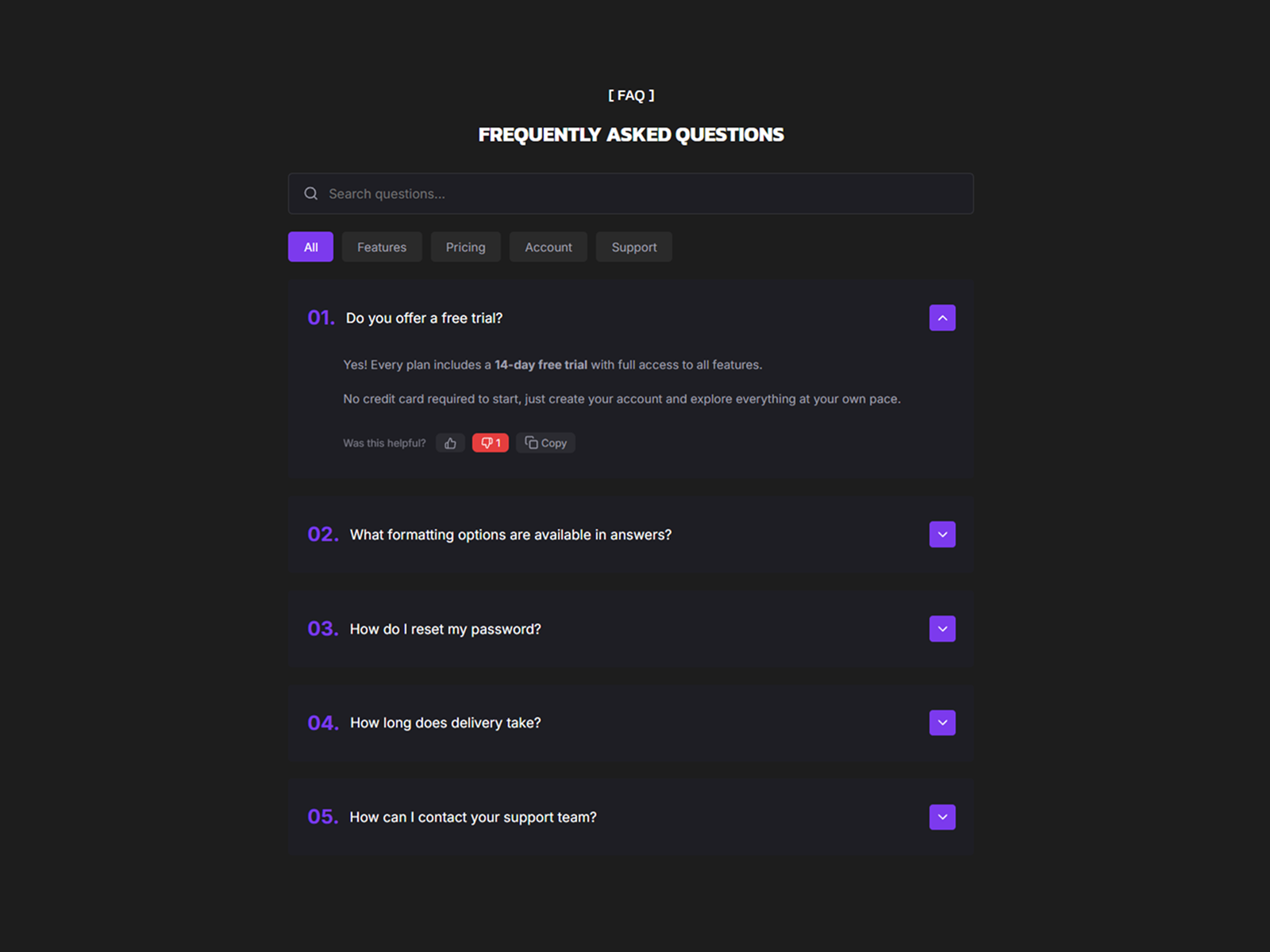 FAQ Pro - Accordion preview
