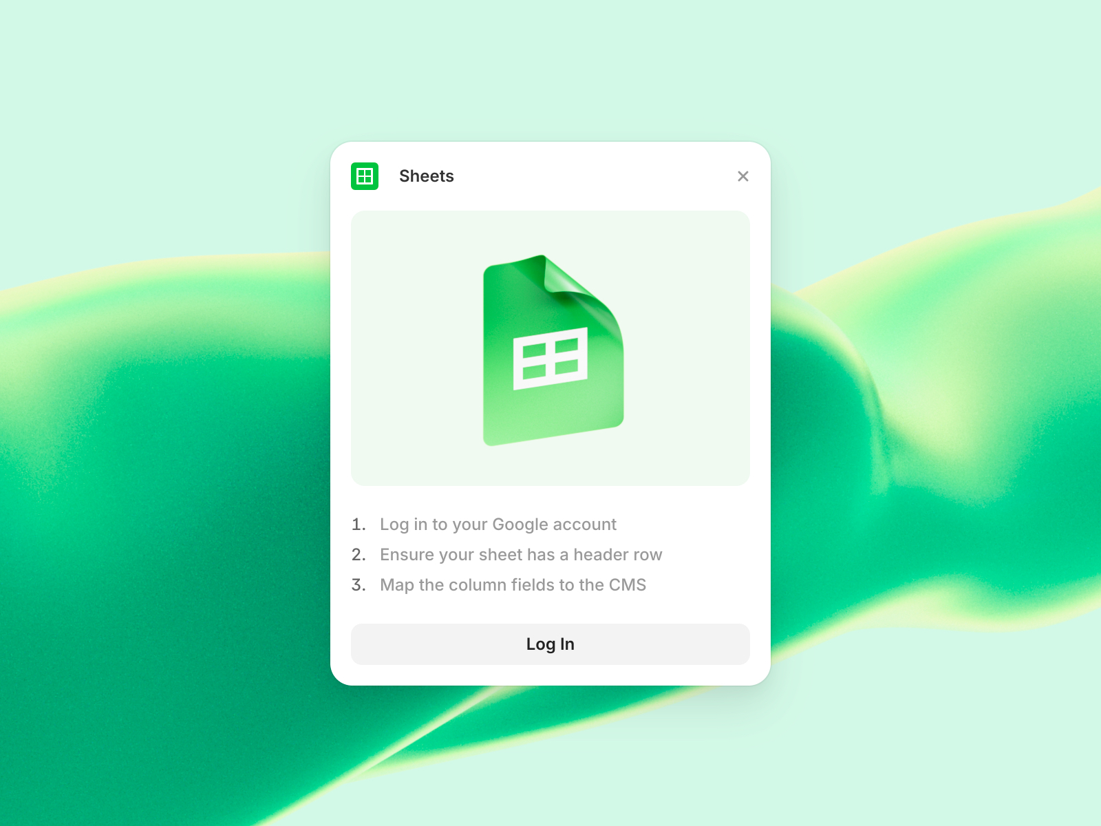 Google Sheets preview