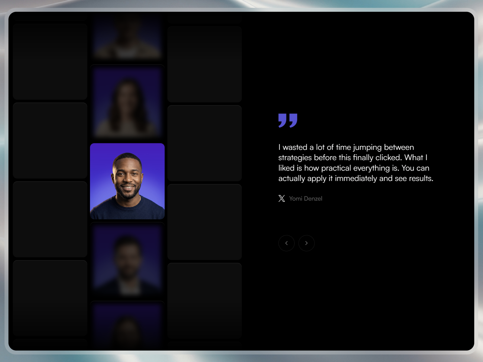 Infinite Testimonial preview