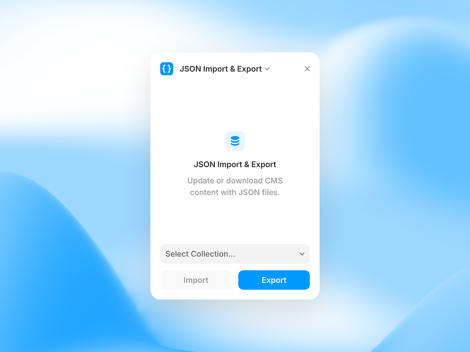 JSON Import & Export preview