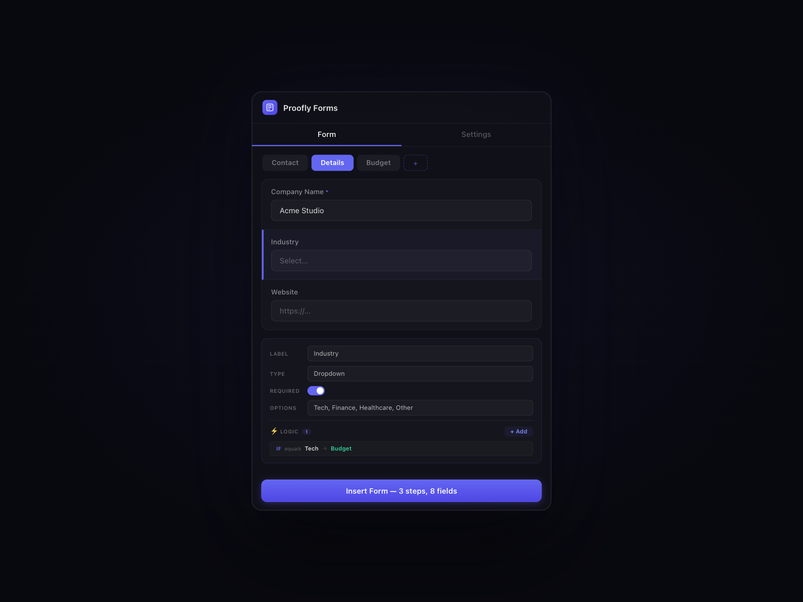 Proofly Forms preview
