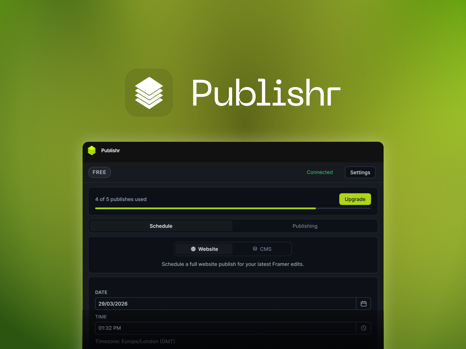 Publishr preview