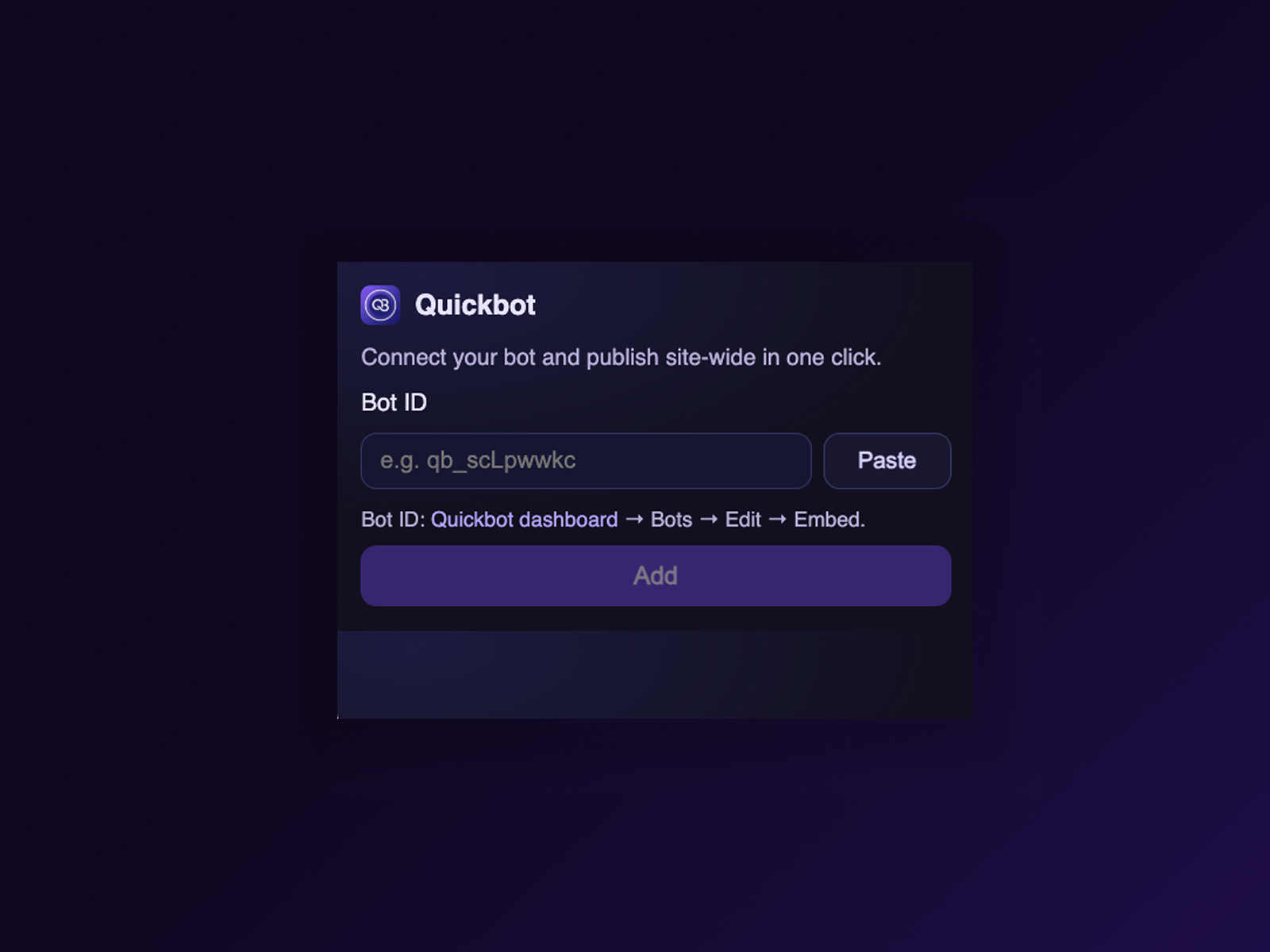 Quickbot Chat Widget preview