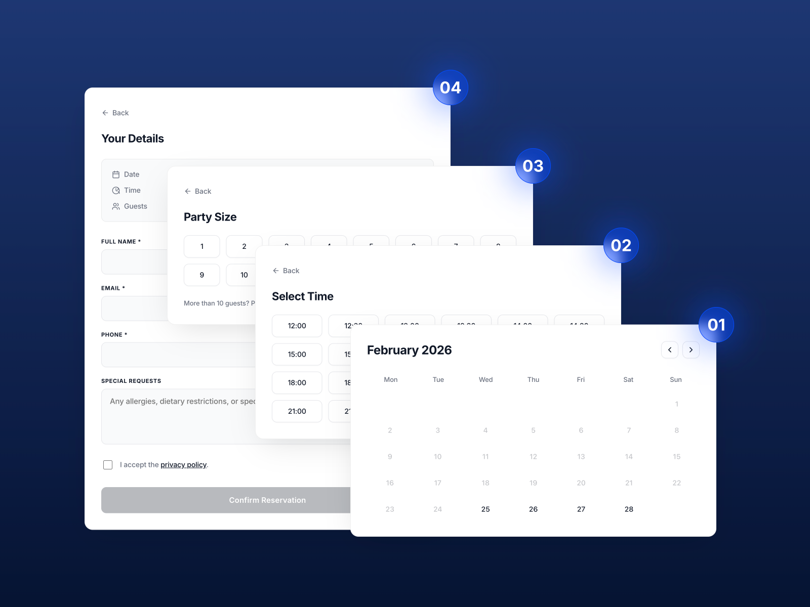 Reservation Form Pro preview