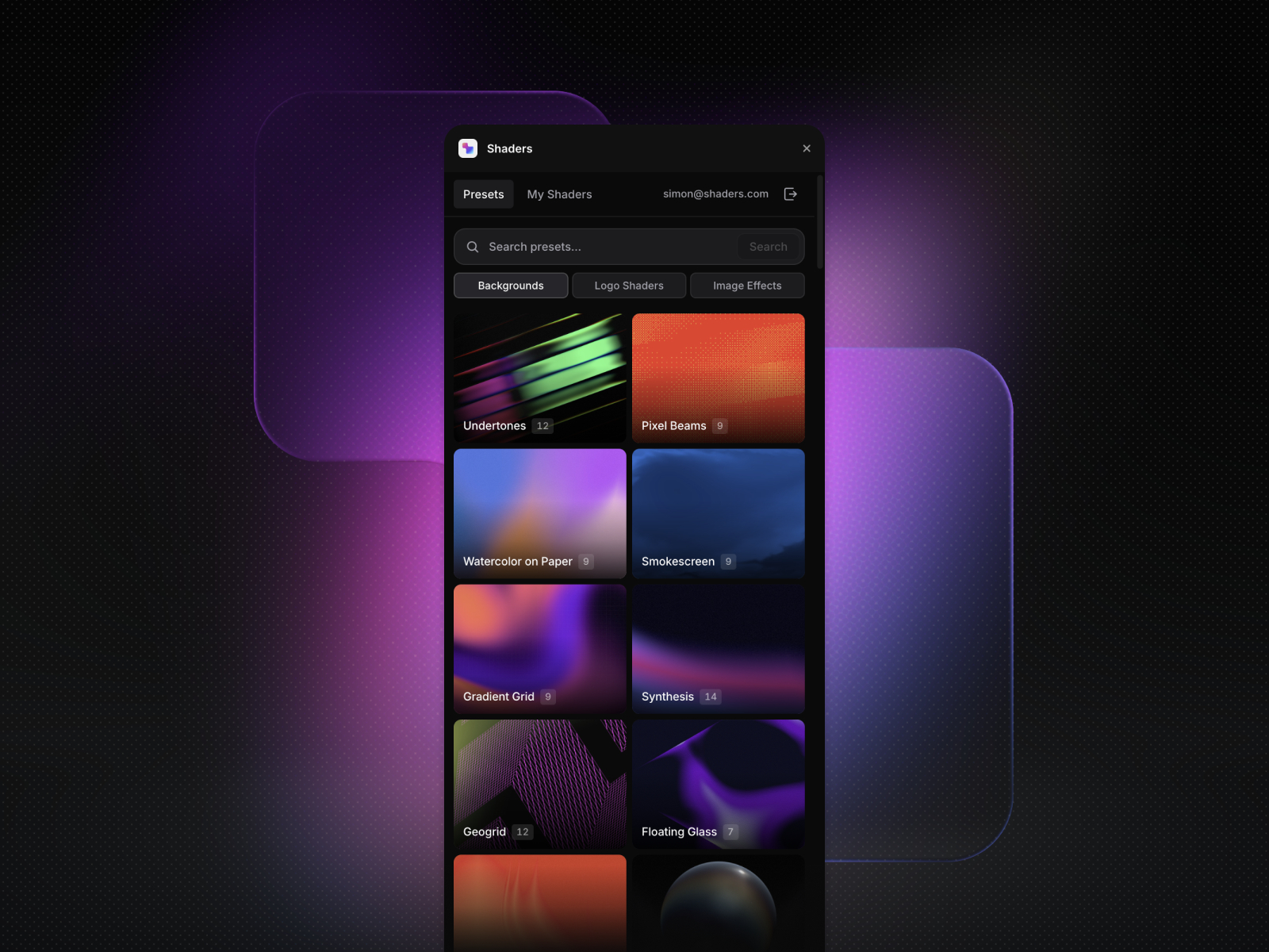Shaders preview