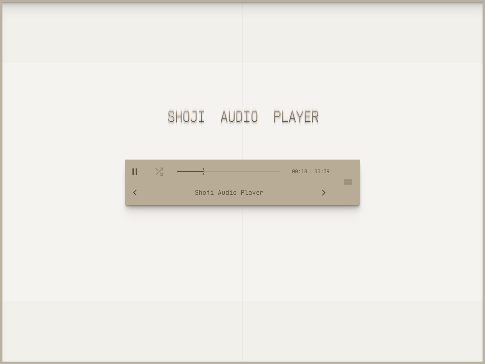 Shoji Audio Player preview