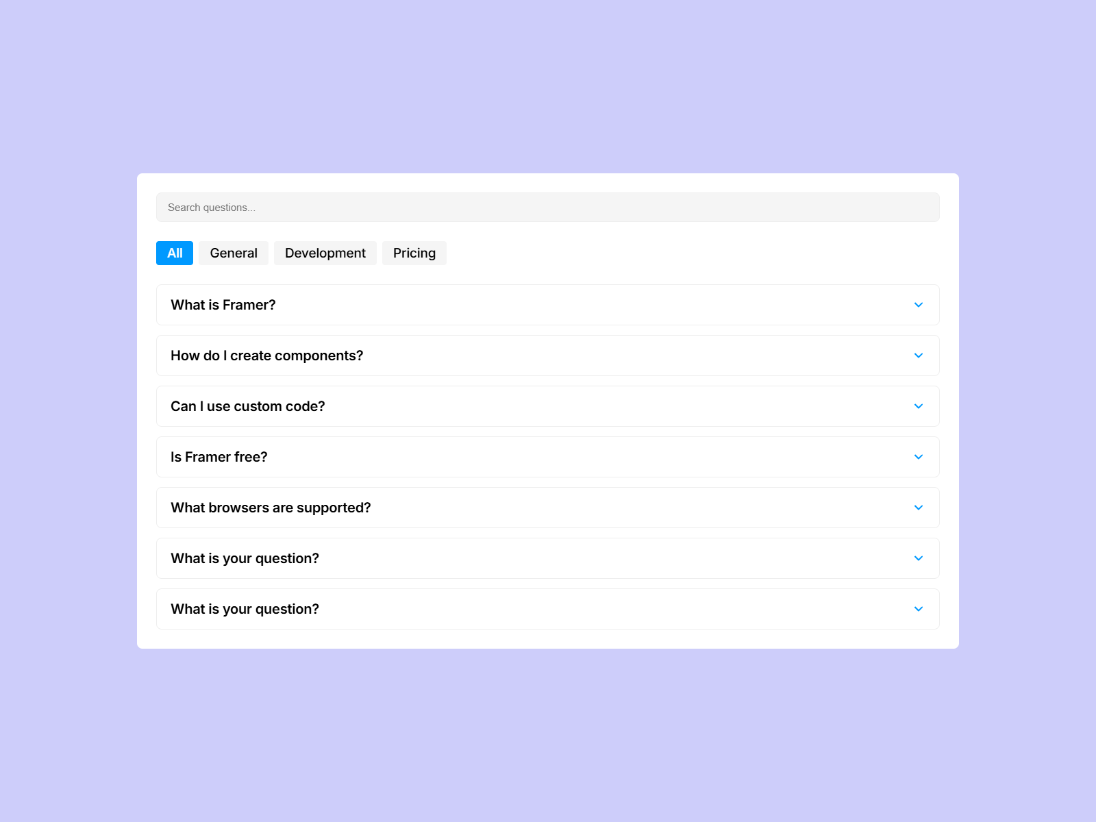 Smart FAQ preview