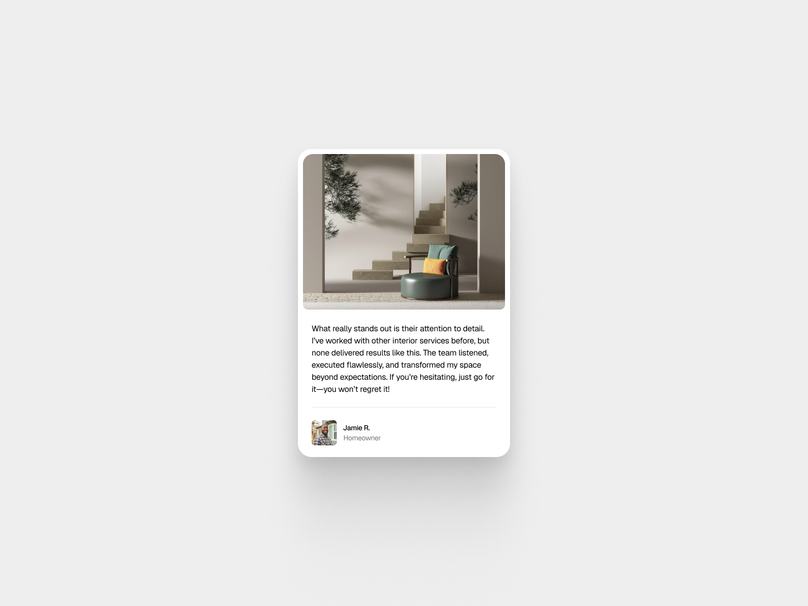 Testimonial UI Card preview
