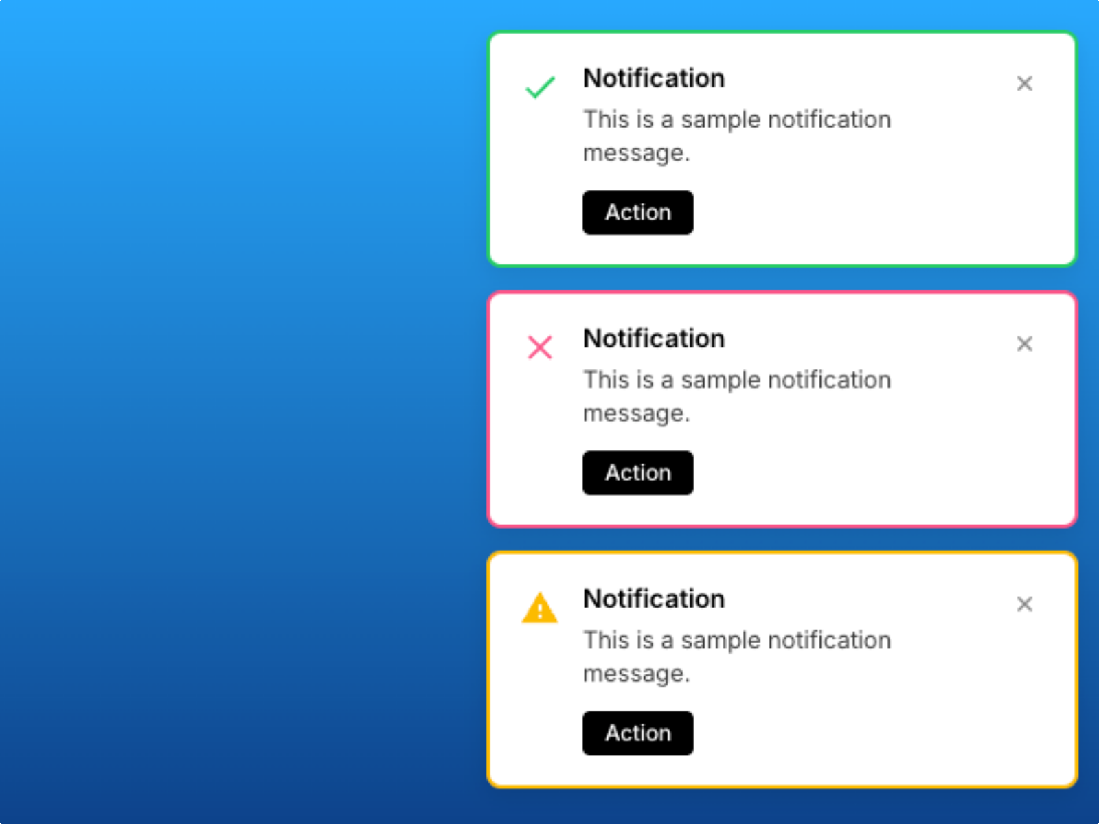 Toast Notifications preview