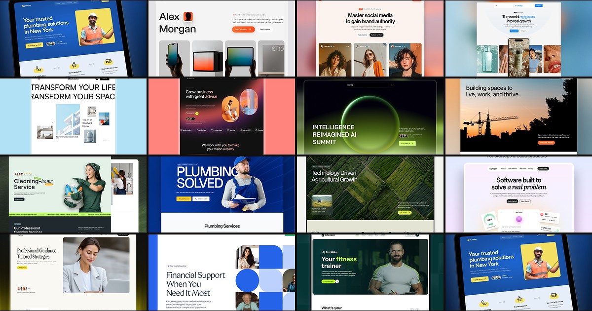 Cover collage for 15 Best Free Business Framer Templates in 2026