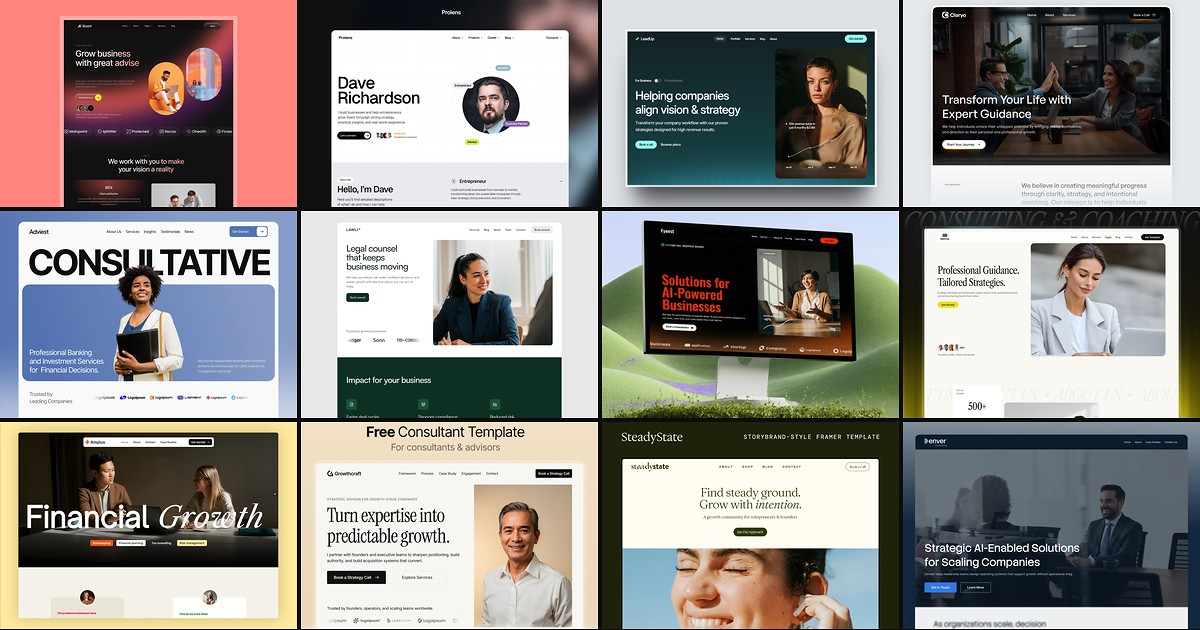 12 Best Free Consulting Framer Templates in 2026 cover