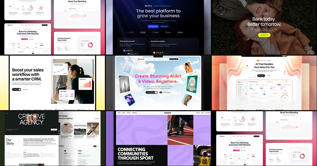 Cover collage for 8 Best Free Framer Templates with a Changelog in 2026