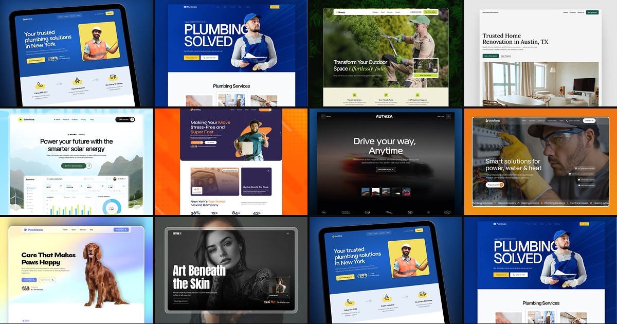 Cover collage for 10 Best Free Local Service Framer Templates in 2026