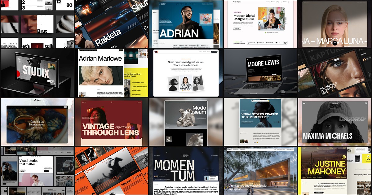 Cover collage for 20 Best Free Photography Framer Templates in 2026
