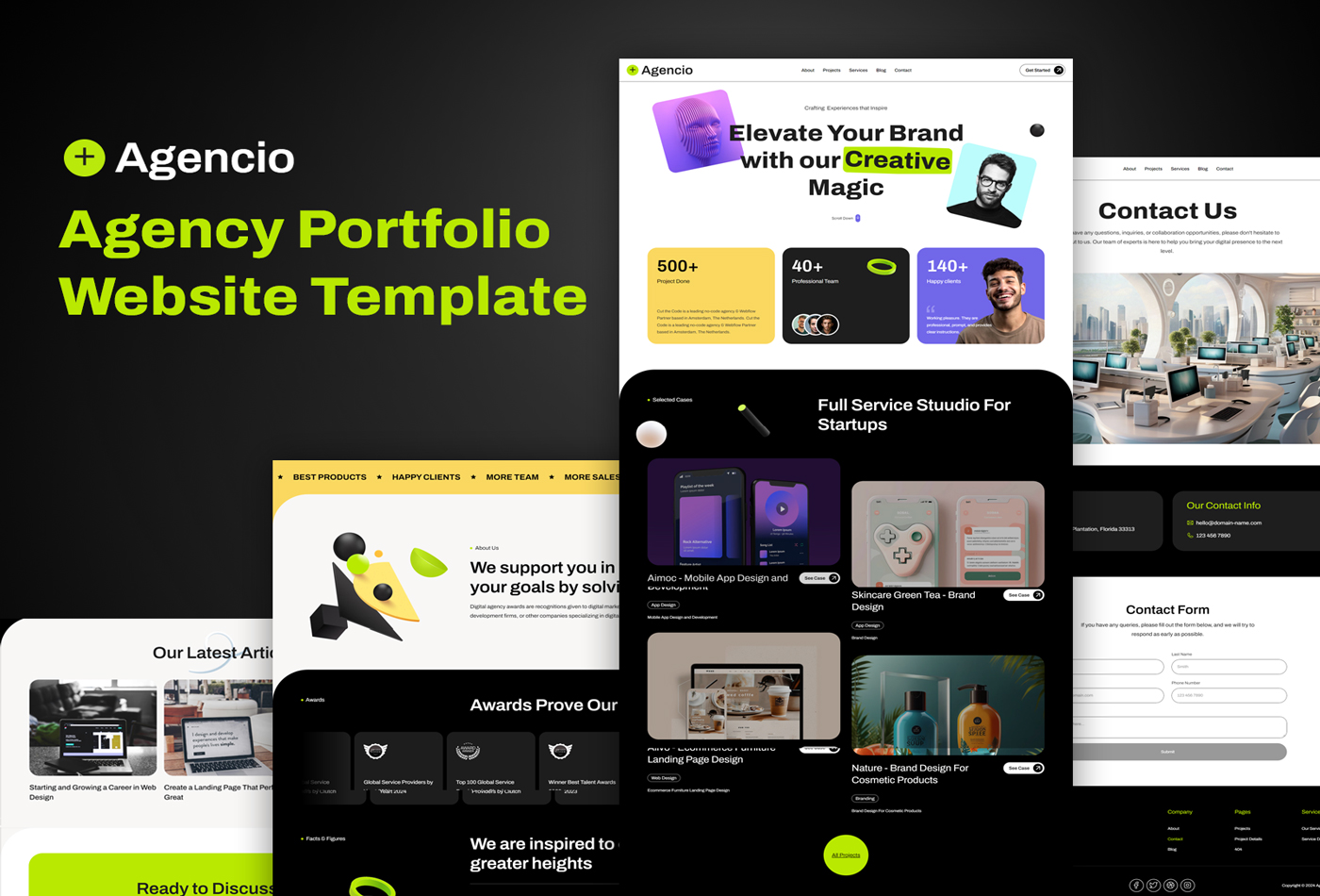 Agencioo: Free Agency Website Template by Hasibur Rahman — Free Agency Framer Template preview