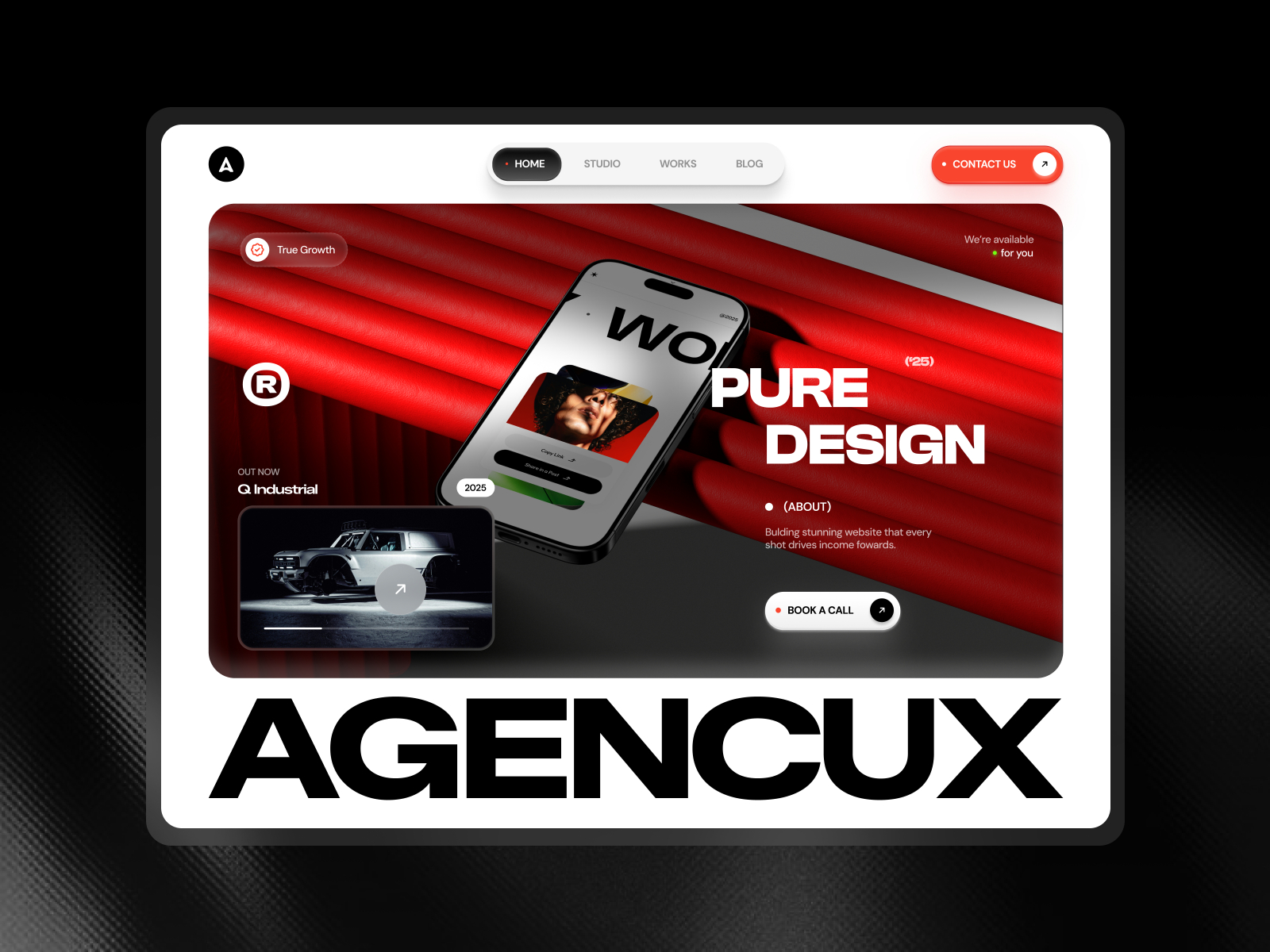 Agencux — Free Portfolio Framer Template preview
