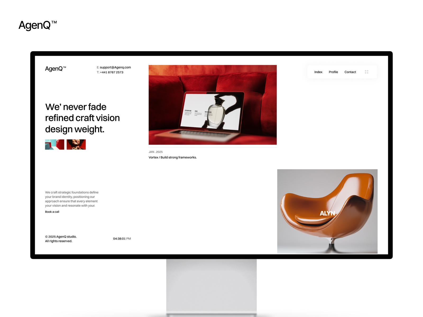 AgenQ — Free Portfolio Framer Template preview