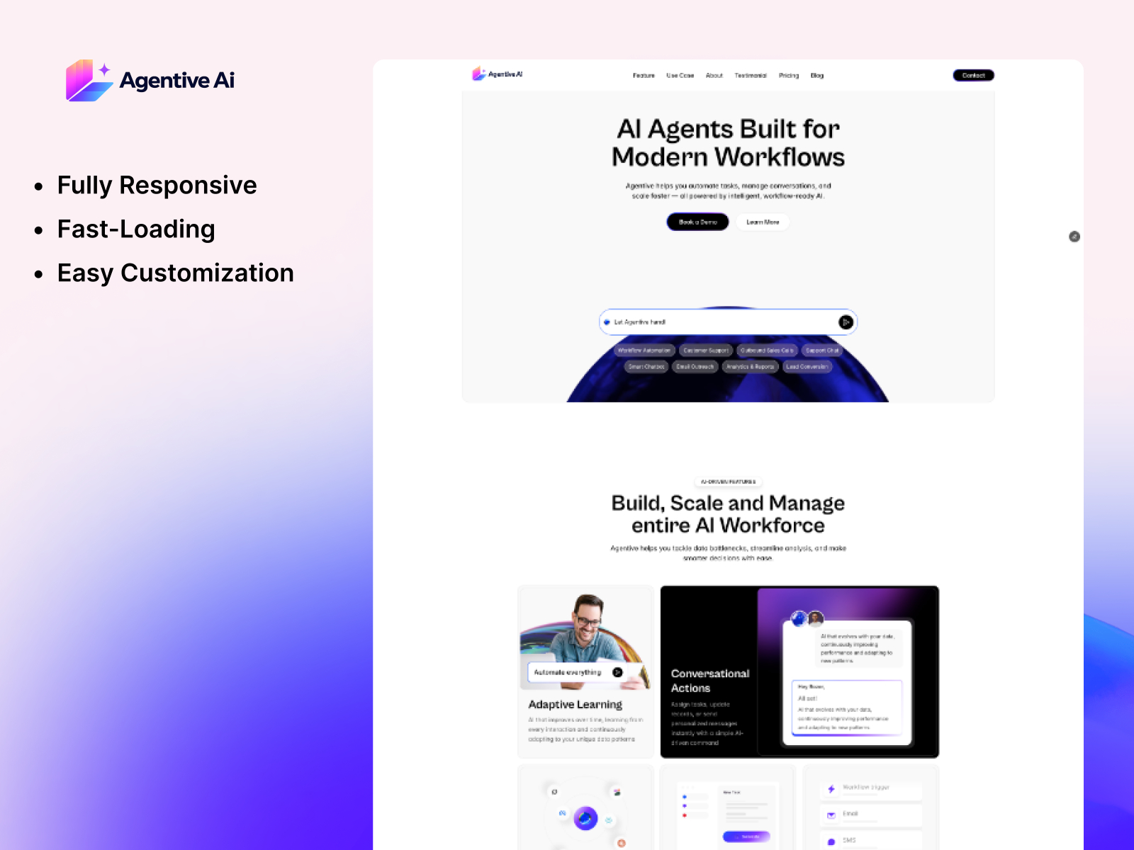 Agentive — Free Portfolio Framer Template preview