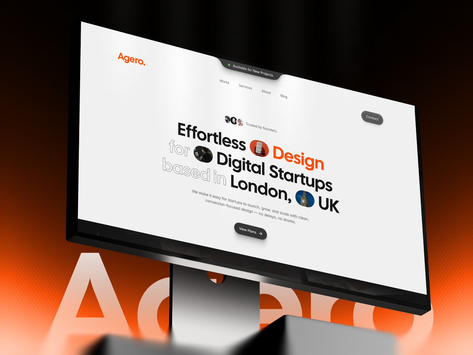 Agero: Free Agency Website Template by NFrame — Free Portfolio Framer Template preview