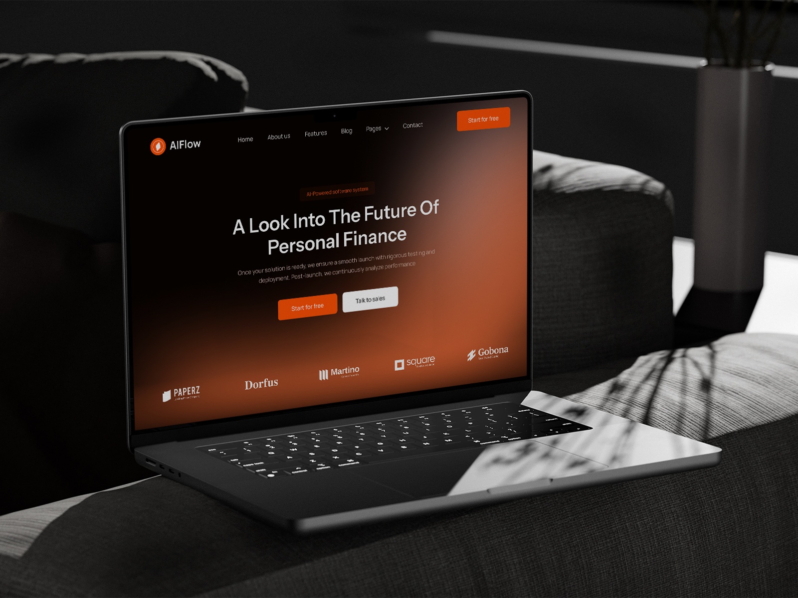 Alflow: Free Agency Website Template by Framstack — Free Finance Framer Template preview