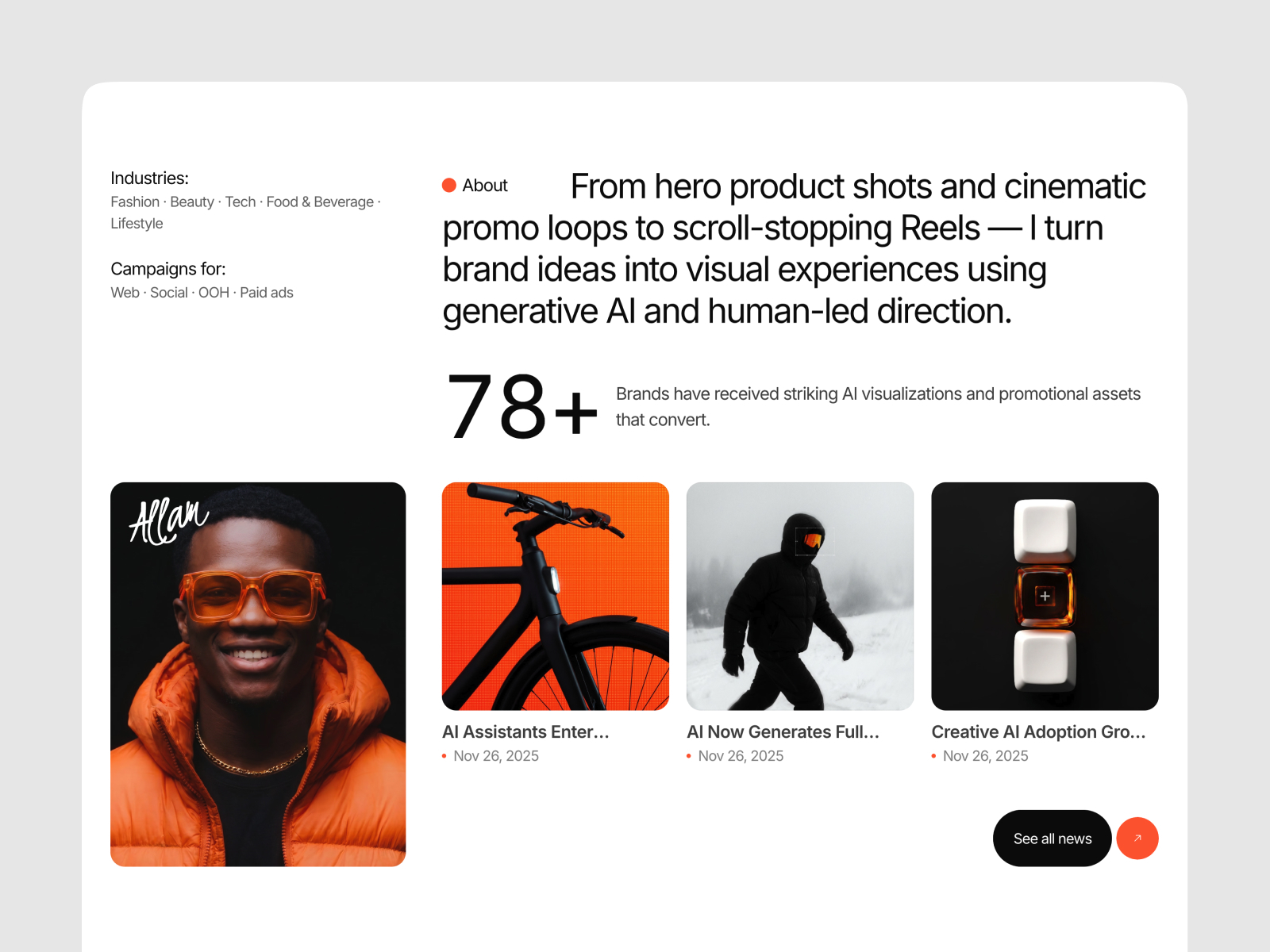 Alpine: Free Portfolio Website Template by Tarun Baskar — Free Portfolio Framer Template preview