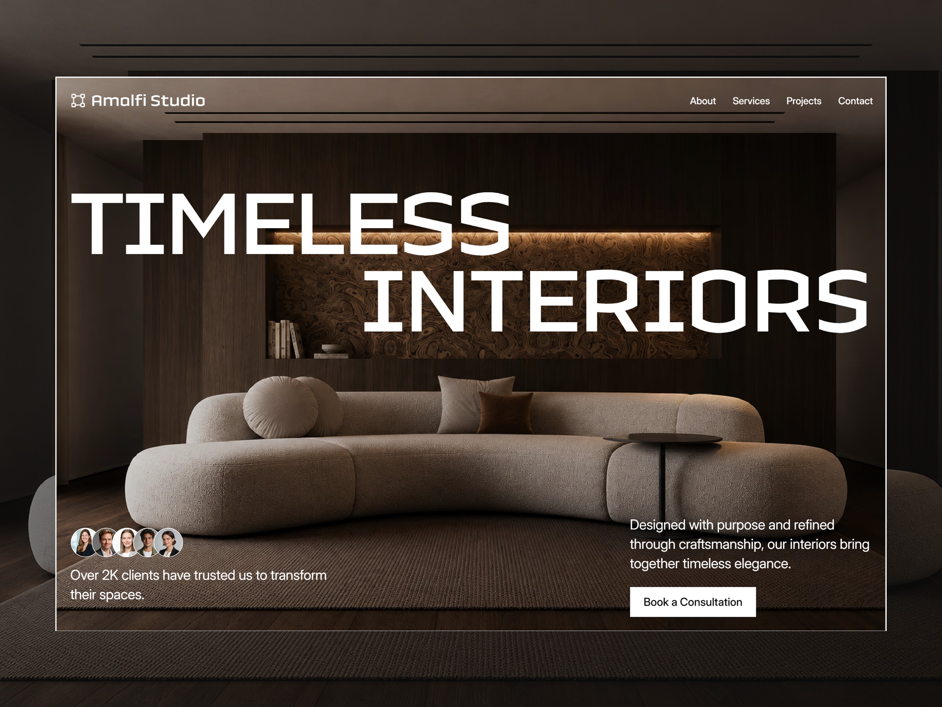 Amalfi Studio: Free Agency Website Template by Maria Tauqeer — Free Agency Framer Template preview