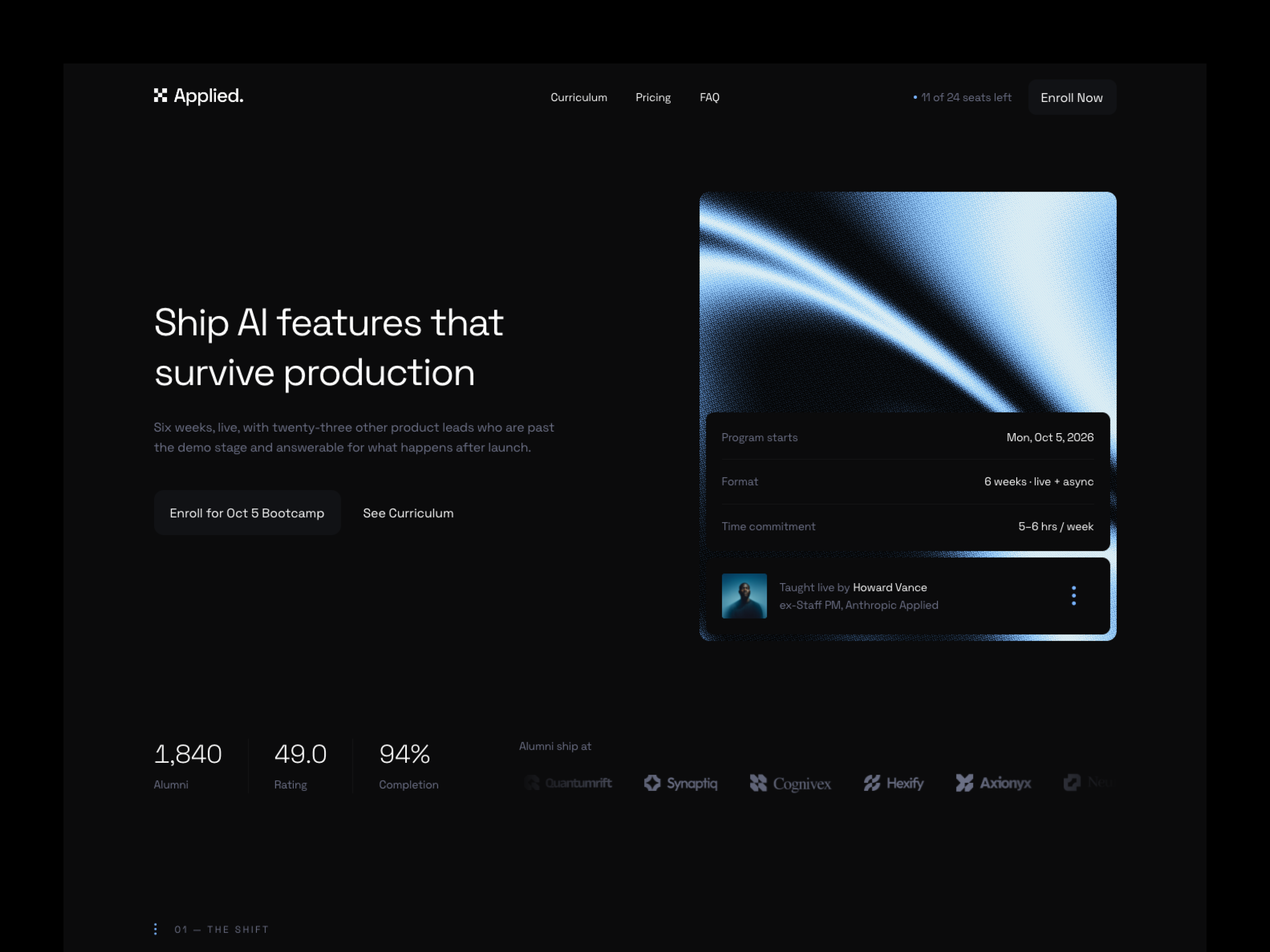 Applied — Free AI Template for Framer by Berci Hazman preview