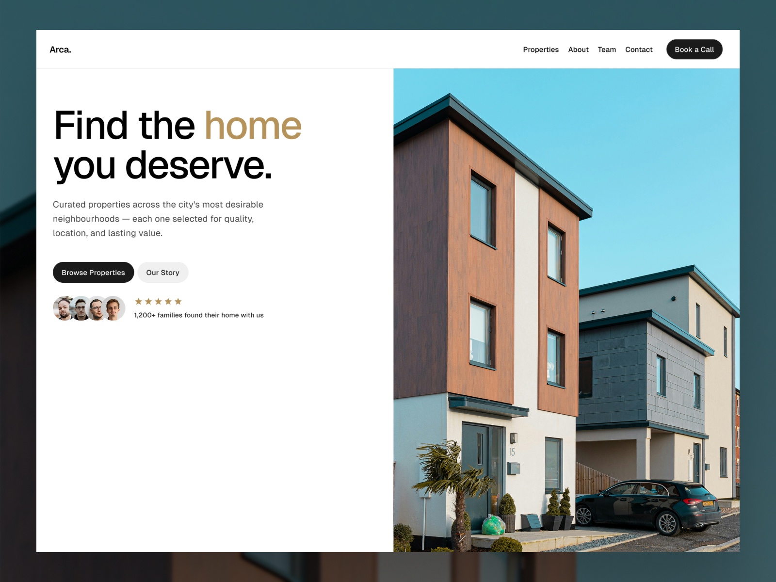 Arca — Free Real Estate Framer Template preview