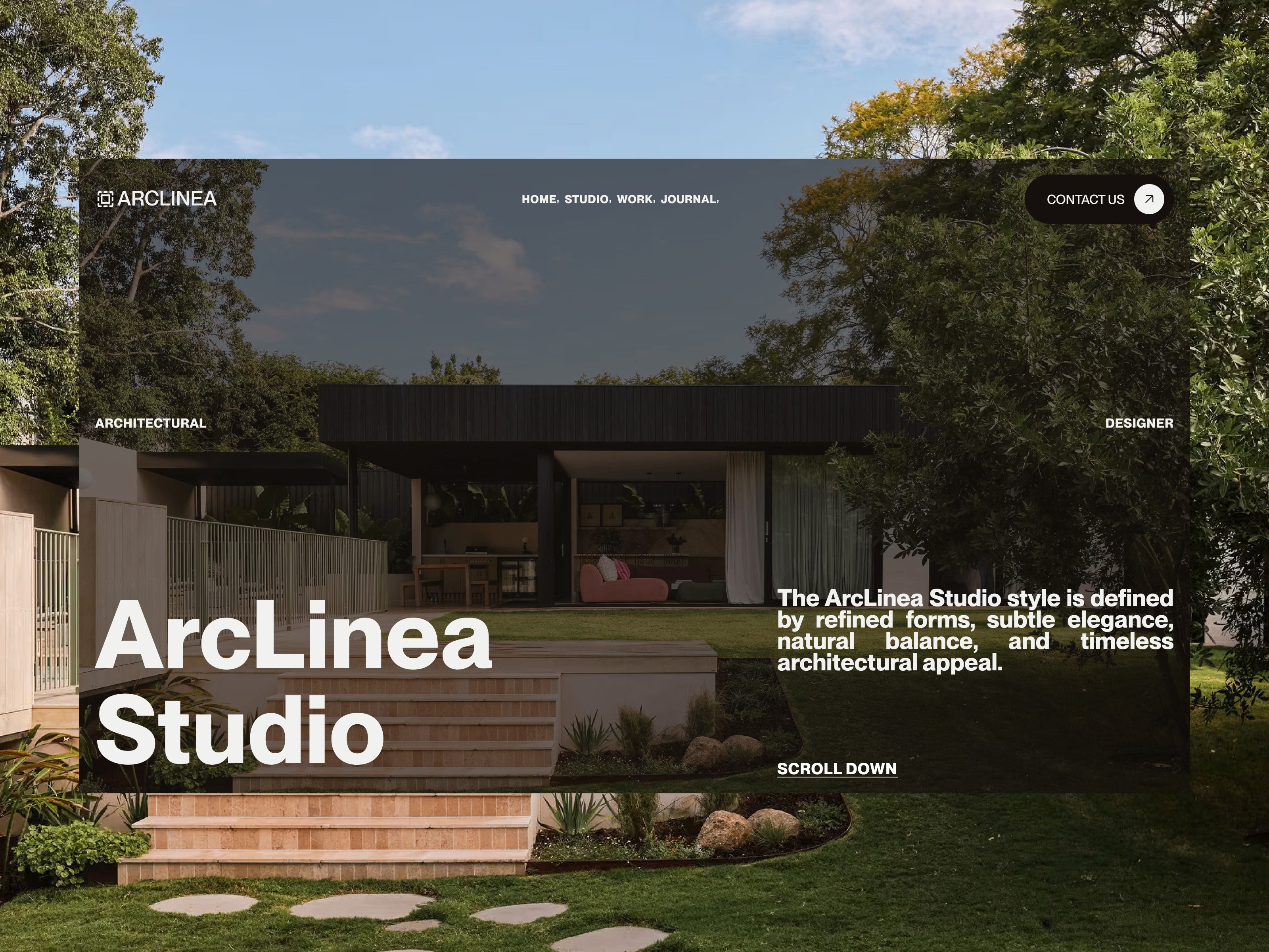 ArcLinea Studio: Free Portfolio Website Template by Dave Omeiza — Free Architecture Framer Template preview