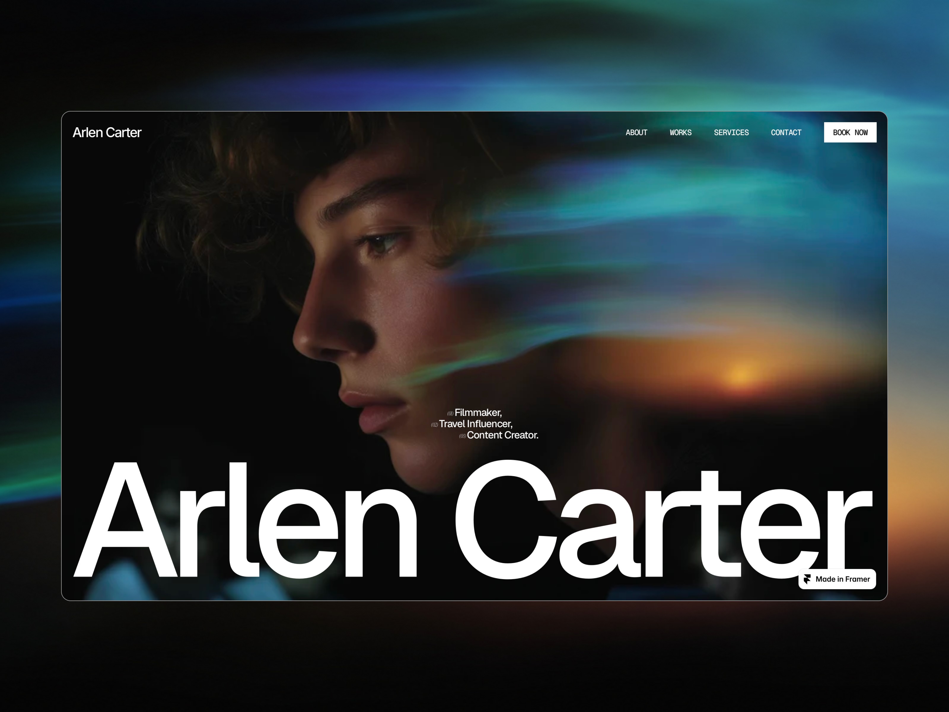 Arlen Carter — Free Portfolio Website Template by Launchly — Free Ecommerce Template for Framer by Launchly preview