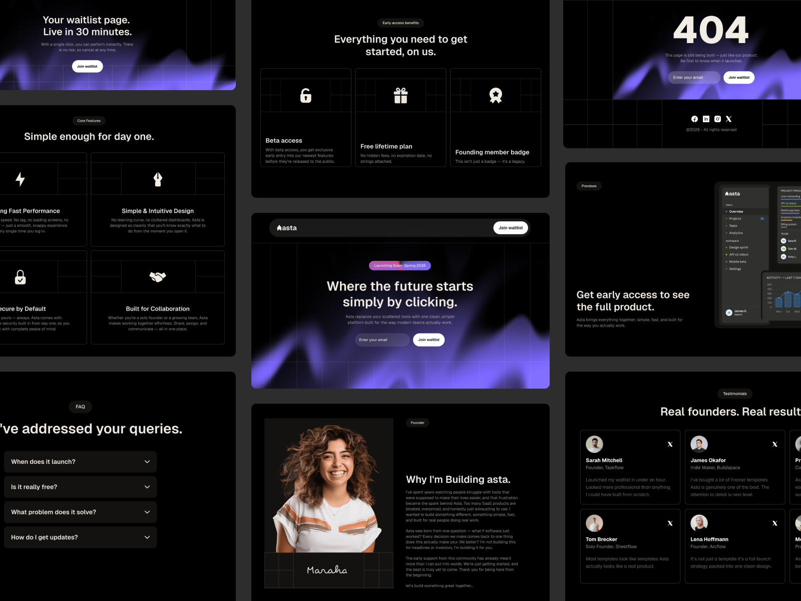 Asta — Free SaaS Framer Template preview