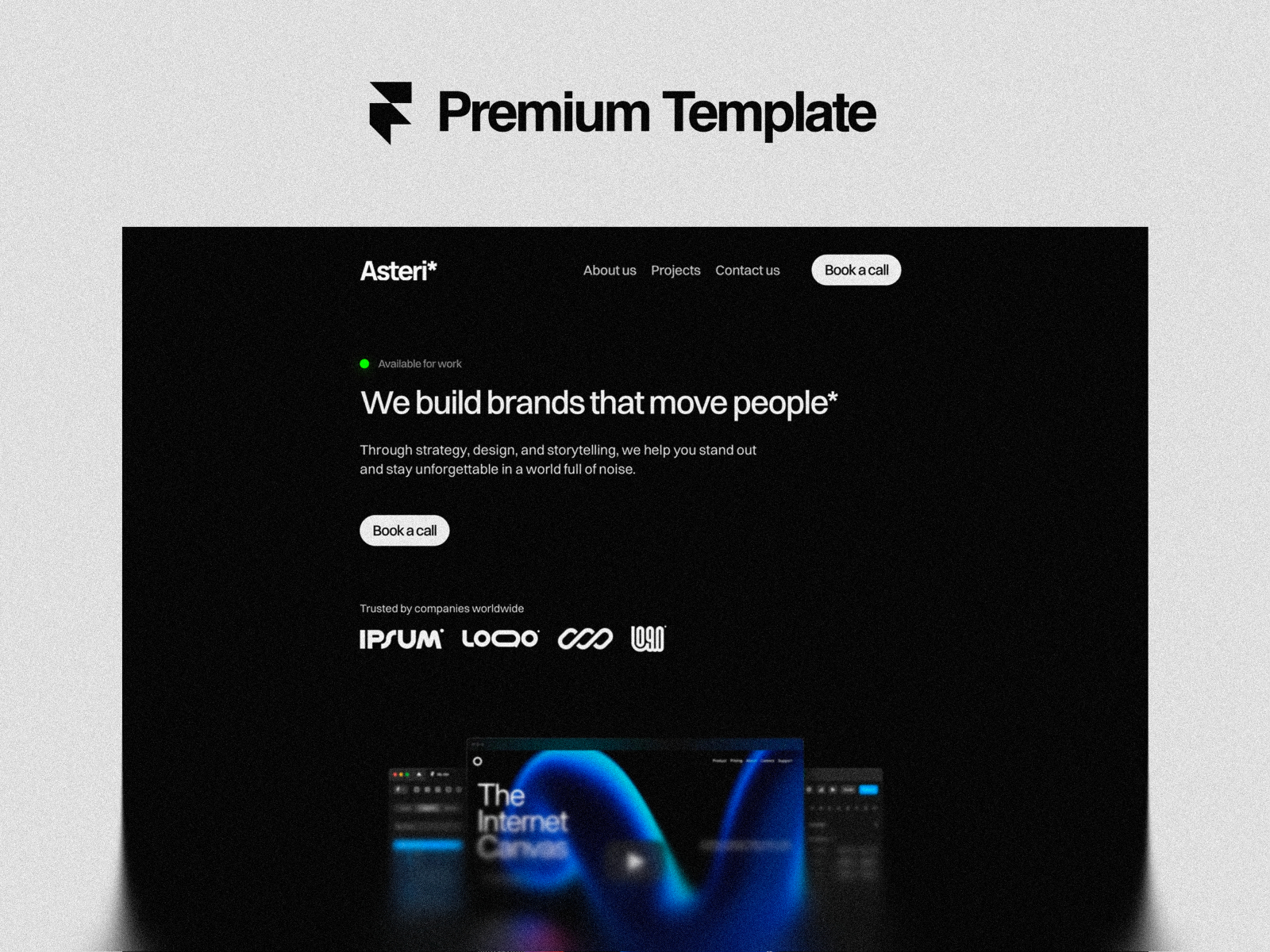 Asteri* — Free Portfolio Framer Template preview