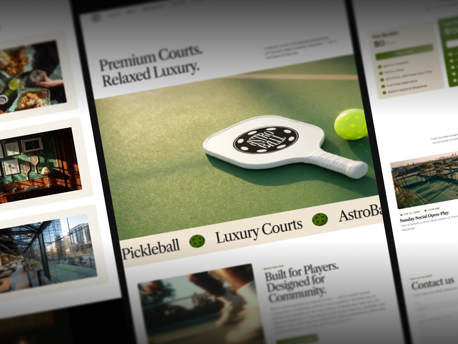 Astroball — Free Pickleball Club & Sports Venue Framer Template preview