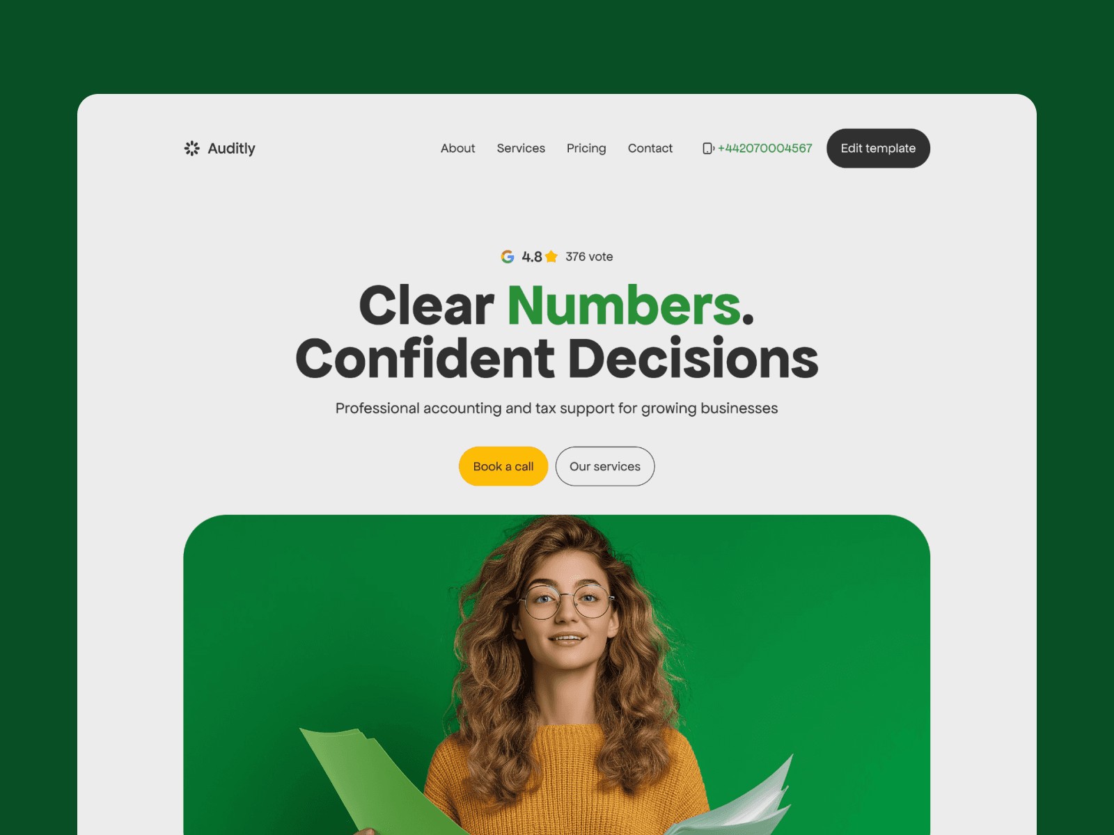 Auditly: Free Personal Website Template by Sasha Mozdir — Free Landing Page Framer Template preview