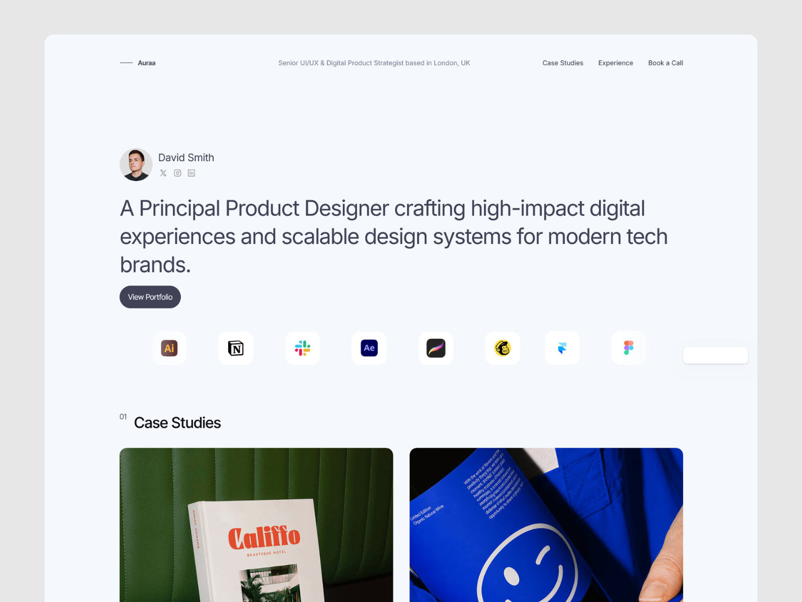 Auraaa — Free Portfolio Framer Template preview