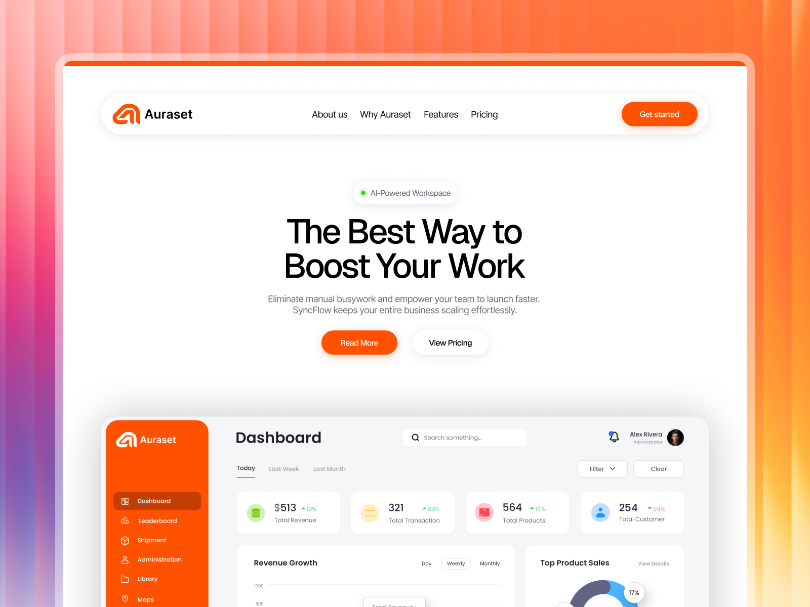 Auraset: Free AI Website Template by Truong Nguyen — Free SaaS Framer Template preview