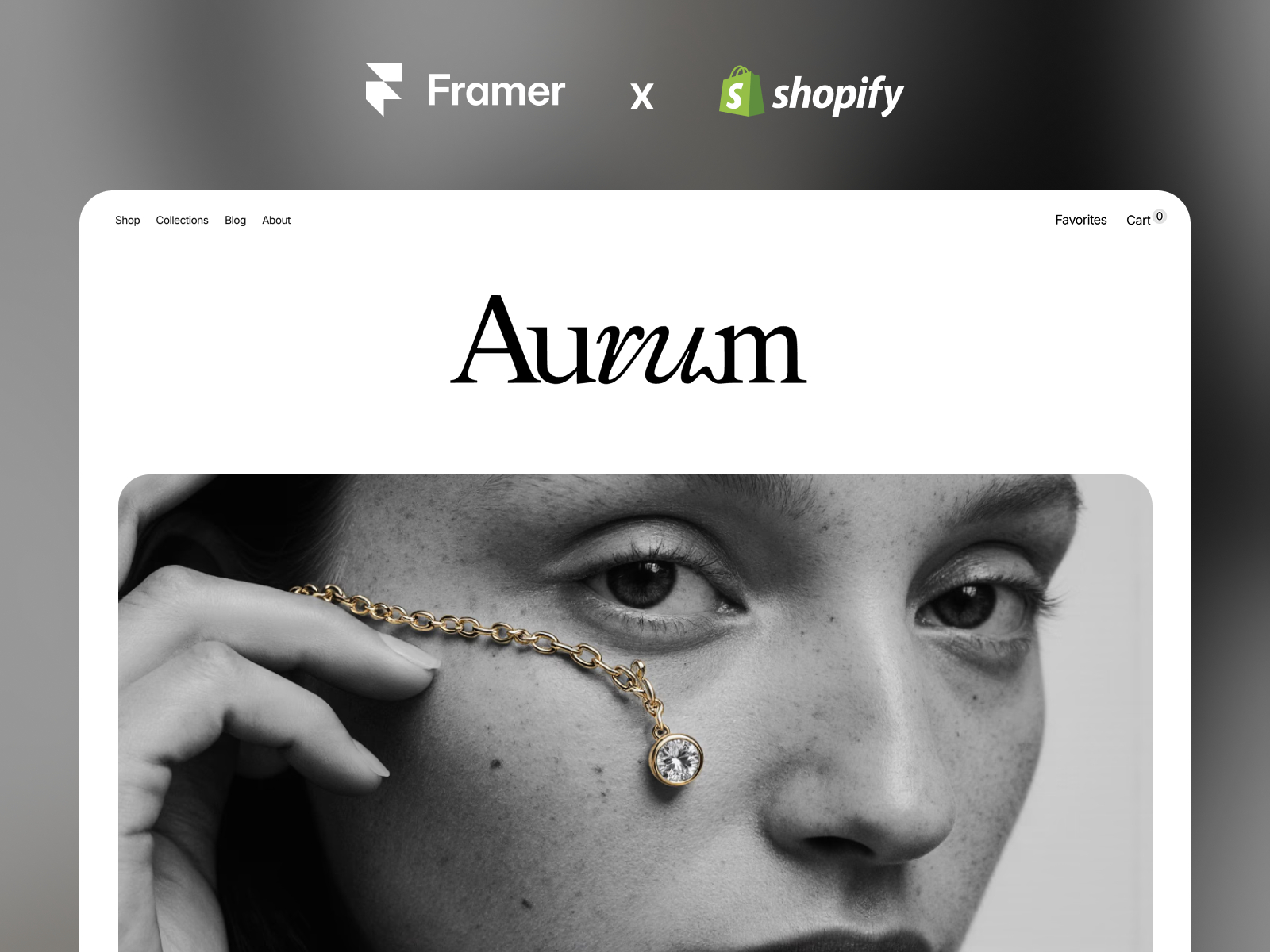 Aurum — Free Ecommerce Framer Template preview