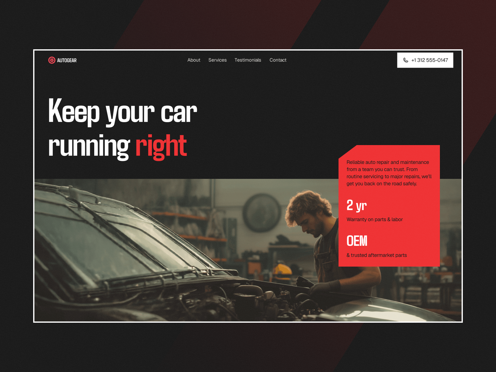 AutoGear — Free Automotive Template for Framer preview